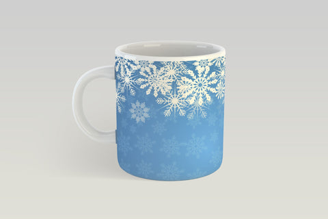 Snowflakes Mug Wrap, Christmas Mug Sublimation, Snowflakes Mug Sublimation Design. Sublimation Elinorka 