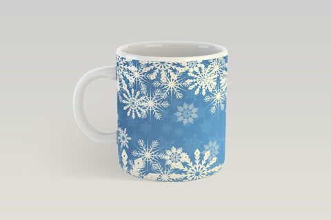 Snowflakes Mug Wrap, Christmas Mug Sublimation, Snowflakes Mug Sublimation Design. Sublimation Elinorka 