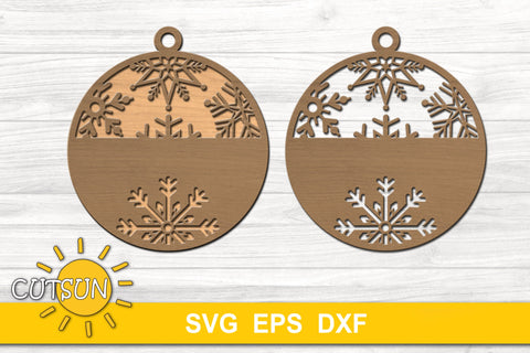 Snowflakes Ornament SVG | Glowforge SVG | Laser cut file | Silhouette svg | Cricut svg SVG CutsunSVG 