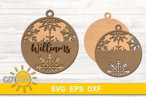 Snowflakes Ornament SVG | Glowforge SVG | Laser cut file | Silhouette svg | Cricut svg SVG CutsunSVG 