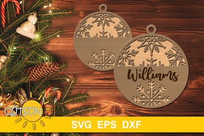 Snowflakes Ornament SVG | Glowforge SVG | Laser cut file | Silhouette svg | Cricut svg SVG CutsunSVG 