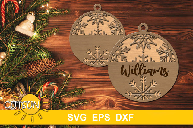 Snowflakes Ornament SVG | Glowforge SVG | Laser cut file | Silhouette svg | Cricut svg SVG CutsunSVG 