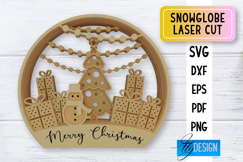 Snowglobe Christmas Laser Cut | Laser Cut SVG SVG Fly Design 