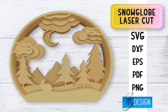 Snowglobe Christmas Laser Cut | Laser Cut SVG SVG Fly Design 