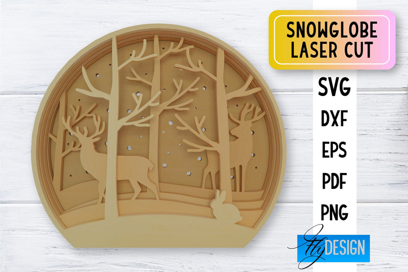 Snowglobe Christmas Laser Cut | Laser Cut SVG SVG Fly Design 