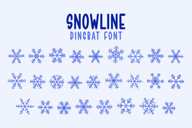 Snowline - Winter Dingbat Font Masyafi Studio 
