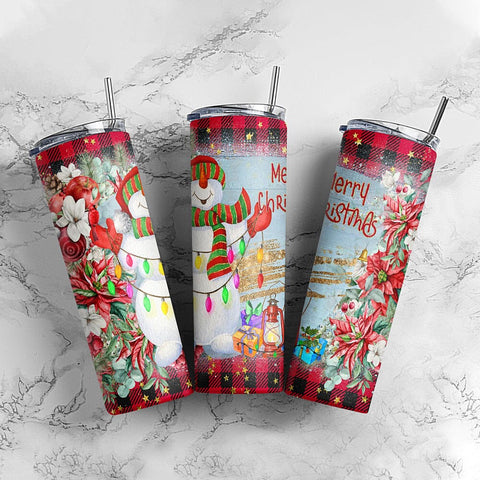 Snowman 20oz Skinny Tumbler PNG, Snowman Png, Christmas Tumbler Wrap Sublimation Digital Download, Sublimation CaldwellArt 