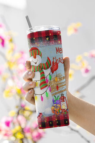 Snowman 20oz Skinny Tumbler PNG, Snowman Png, Christmas Tumbler Wrap Sublimation Digital Download, Sublimation CaldwellArt 