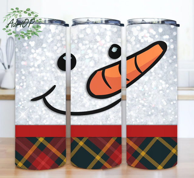 Snowman 20oz Skinny Tumbler Png, White Tumbler, Christmas Tumbler, Green Tumbler, Christmas Snowman Tumbler, Funny Tumbler Design Sublimation AdriOP 
