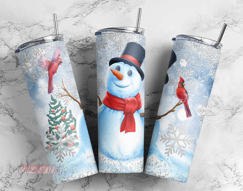 Snowman 20oz Tumbler Wrap PNG Tumbler Sublimation Digital Download Skinny Tumbler 20oz Design - PNG 2021 Sublimation CaldwellArt 