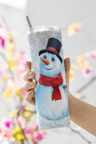 Snowman 20oz Tumbler Wrap PNG Tumbler Sublimation Digital Download Skinny Tumbler 20oz Design - PNG 2021 Sublimation CaldwellArt 