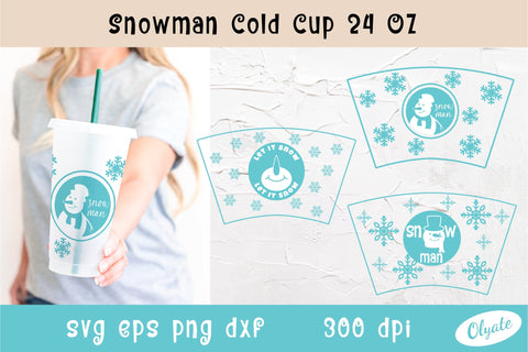 Snowman 24 OZ Cold Cup Wrap. Snowman Tumbler SVG Mini Bundle SVG Olga Terlyanskaya 