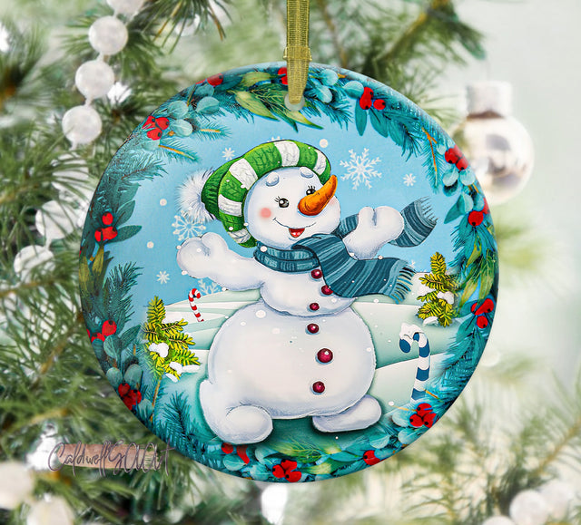 Snowman And Mistletoe Christmas Ornament Png Sublimation Design, Merry Christmas Png, Christmas Ornament Png, Ornament Png, Digital Download Sublimation CaldwellArt 
