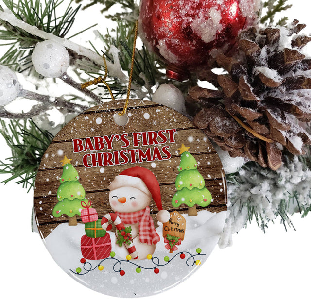 Snowman Baby 1st Christmas PNG, My First Christmas, Snowman PNG, Kids Christmas, Round Ornament Sublimation, Christmas PNG, Baby Christmas Sublimation CaldwellArt 