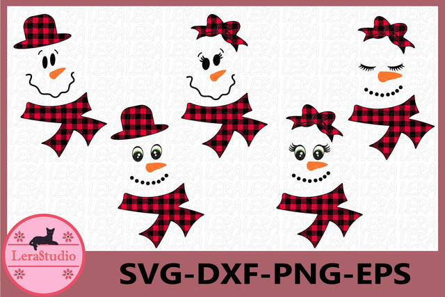 Snowman Buffalo Plaid Svg SVG Lerastudio 