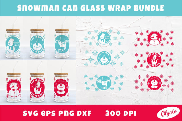 Snowman Can Glass Wtap SVG. Snowman 16 OZ Can Glass SVG Olga Terlyanskaya 