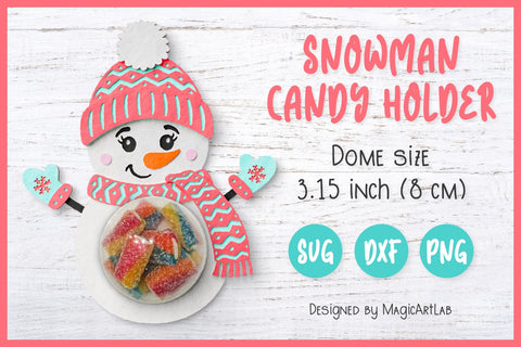 Snowman Candy Dome SVG | Christmas Candy Dome Ornament 3D Paper MagicArtLab 