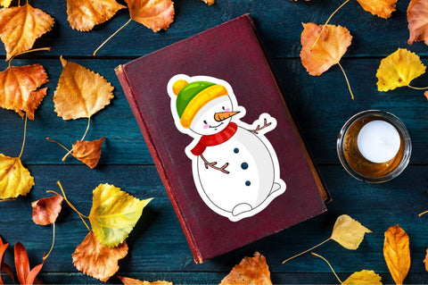 Snowman Cartoon Character Sticker Svg Bundle SVG Regulrcrative 