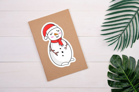 Snowman Cartoon Character Sticker Svg Bundle SVG Regulrcrative 