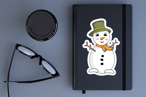 Snowman Cartoon Character Sticker Svg Bundle SVG Regulrcrative 