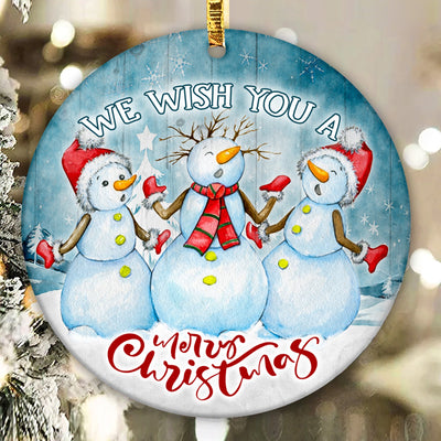 Snowman Christmas Ornament PNG for Sublimation, Round Tree Ornament Design, Digital Download Sublimation CaldwellArt 