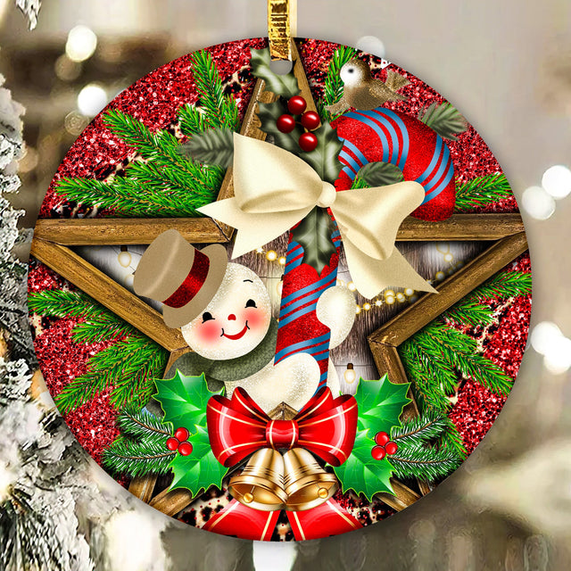 Snowman Christmas Ornament Png, Western Christmas Ornament Png, Round Christmas Ornament, Christmas Ornament Sublimation Design Download Sublimation CaldwellArt 