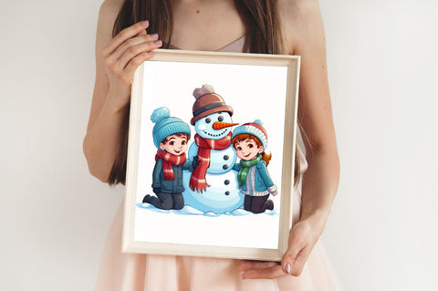 Snowman Clipart Bundle Sublimation Regulrcrative 