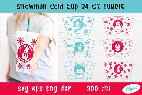 Snowman Cold Cup 24 OZ SVG. Snowman Cold Cup Bundle SVG SVG Olga Terlyanskaya 