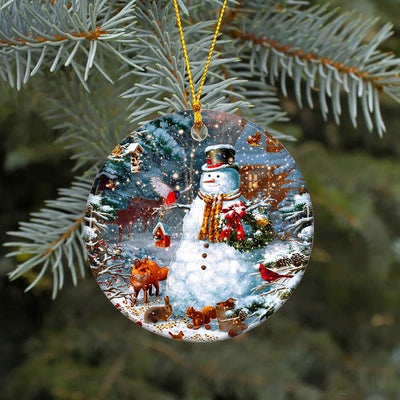 Snowman Deers And Birds Christmas Ornament PNG, Benelux Christmas Ornament, PNG Instant Download, Xmas Ornament Sublimation Designs Download Sublimation CaldwellArt 