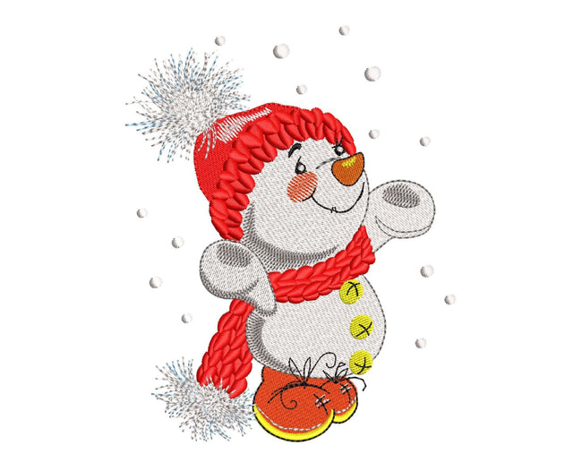 Snowman embroidery design, Christmas embroidery file, 3 sizes, Instant download Embroidery/Applique DESIGNS Nino Nadaraia 