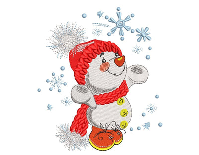 Snowman embroidery design, Christmas embroidery file, 3 sizes, Instant download Embroidery/Applique DESIGNS Nino Nadaraia 