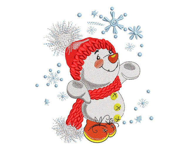 Snowman embroidery design, Christmas embroidery file, 3 sizes, Instant download Embroidery/Applique DESIGNS Nino Nadaraia 