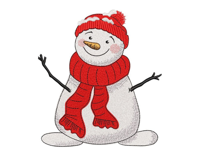 Snowman embroidery design, Christmas embroidery file, 4 sizes, Instant download Embroidery/Applique DESIGNS Nino Nadaraia 