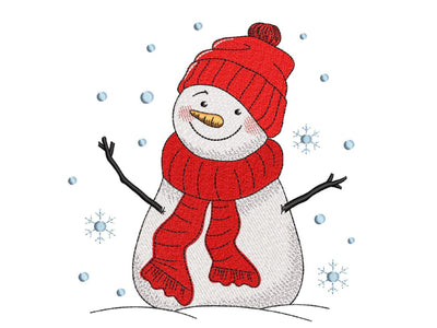 Snowman embroidery design, Christmas embroidery file, 4 sizes, Instant download Embroidery/Applique DESIGNS Nino Nadaraia 