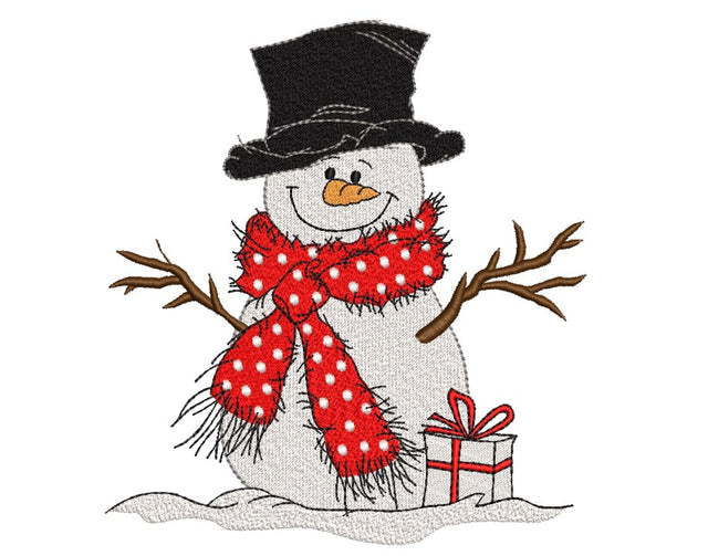 Snowman embroidery design, Christmas embroidery file, 4 sizes, Instant download Embroidery/Applique DESIGNS Nino Nadaraia 