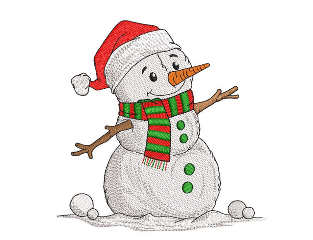 Snowman embroidery design, Christmas embroidery file, 4 sizes, Instant download Embroidery/Applique DESIGNS Nino Nadaraia 