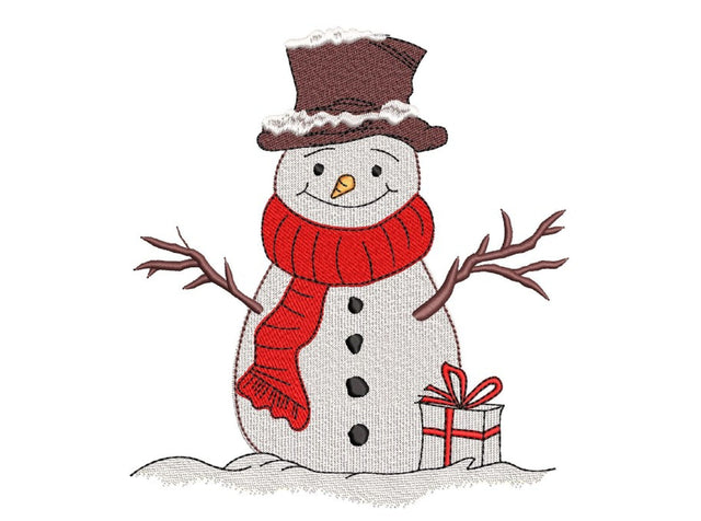Snowman embroidery design, Christmas embroidery file, 4 sizes, Instant download Embroidery/Applique DESIGNS Nino Nadaraia 