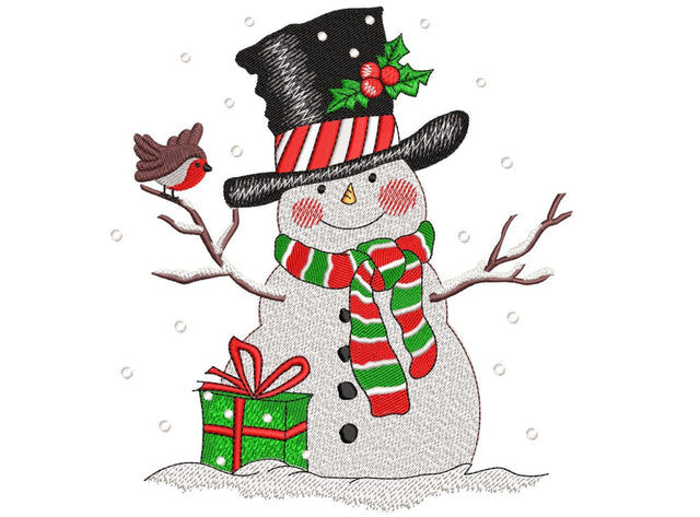 Snowman embroidery design, Christmas embroidery file, 5 sizes, Instant download Embroidery/Applique DESIGNS Nino Nadaraia 