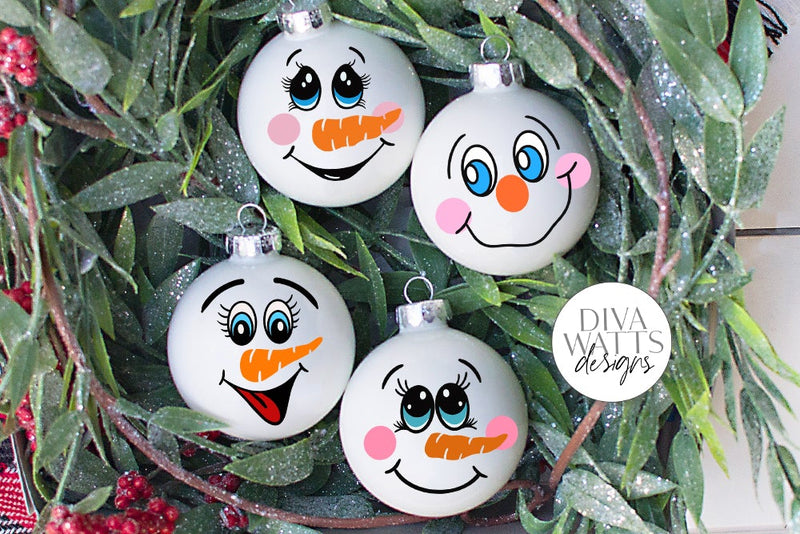 Snowman Face SVG Bundle | Christmas / Winter Designs - So Fontsy