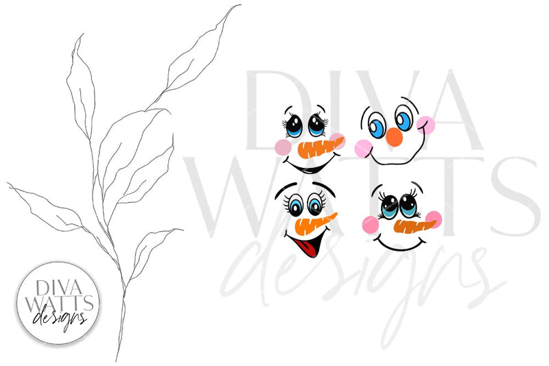 Snowman Face SVG Bundle | Christmas / Winter Designs - So Fontsy