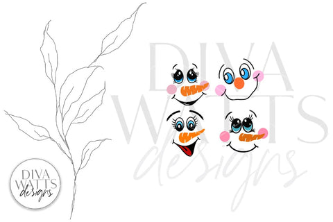 Snowman Face SVG Bundle | Christmas / Winter Designs SVG Diva Watts Designs 