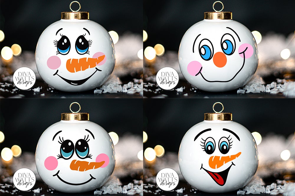 Snowman Face SVG Bundle | Christmas / Winter Designs - So Fontsy