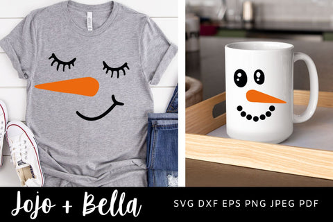 Snowman Face SVG Bundle, Snowman SVG, Snowman Shirt Svg, Cute Christmas svg, Christmas sign svg, Svg files for Cricut SVG Jojo&Bella 