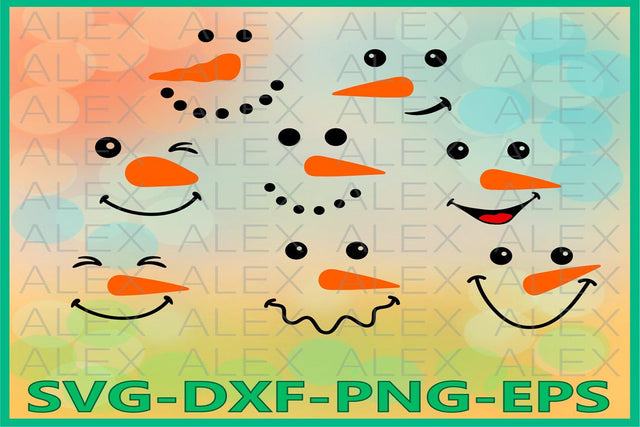 Snowman Face svg, Christmas Snowman SVG AlexSVGStudio 