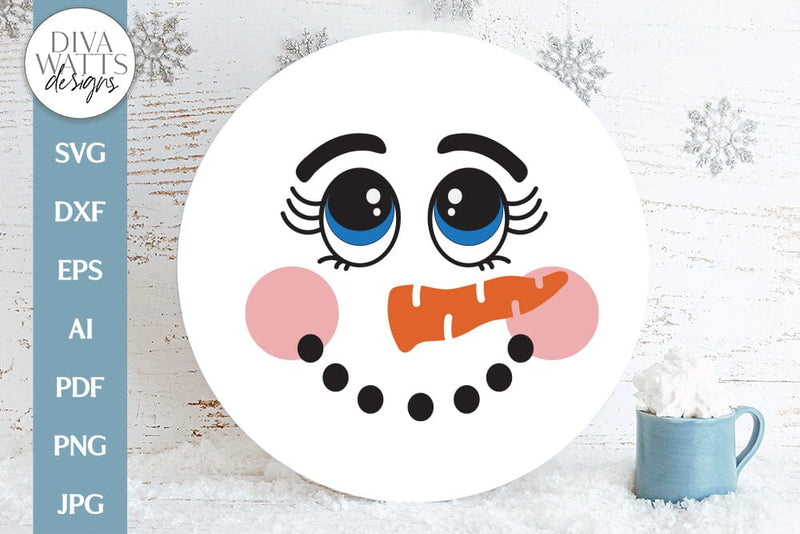 Snowman Face SVG | Christmas / Winter Design SVG Diva Watts Designs 