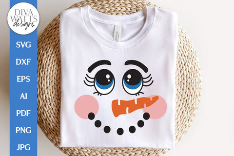 Snowman Face SVG | Christmas / Winter Design SVG Diva Watts Designs 