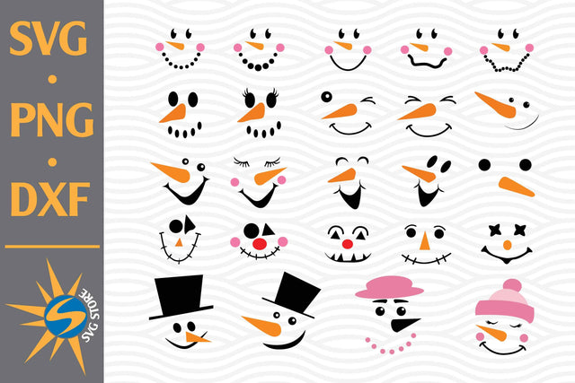 Snowman Face SVG, PNG, DXF Digital Files Include SVG SVGStoreShop 