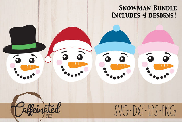 Snowman Faces SVG Bundle SVG Caffeinated SVGs 