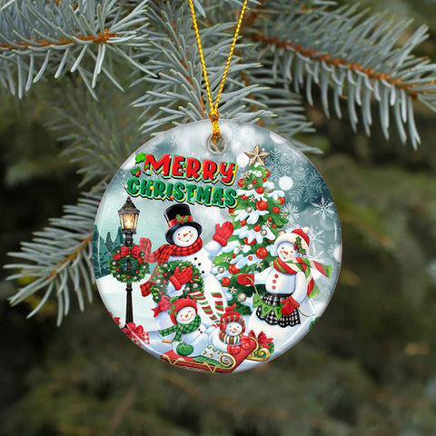 Snowman Family Ornament Png, Round Christmas Ornament, PNG Instant Download, Xmas Ornament Sublimation Designs Downloads Sublimation CaldwellArt 