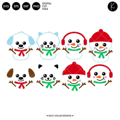 Snowman Family Pack SVG Kelly Lollar Designs 